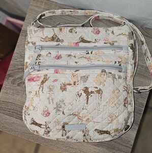 Vera Bradley Cream Crossbody Bag with Dog Pattern